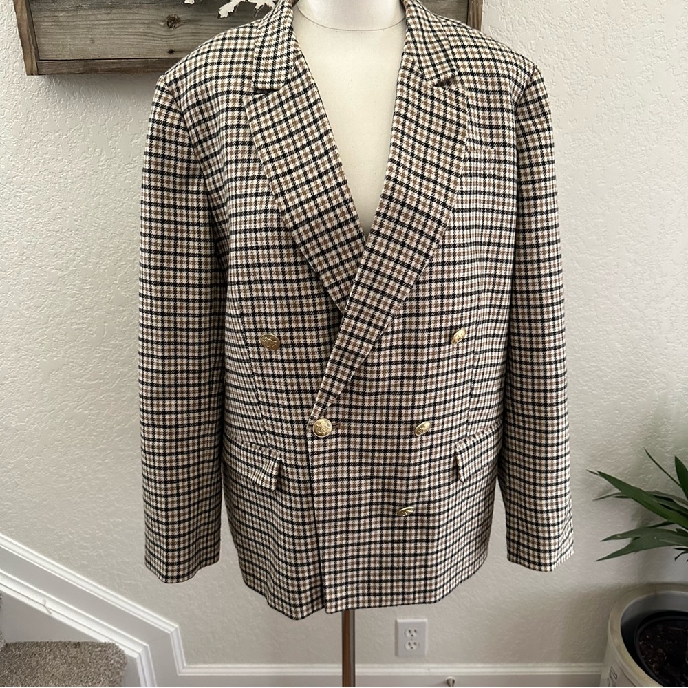 J. Crew Nello Gori Italian Wool‎ classic Checkered Blazer size 22?